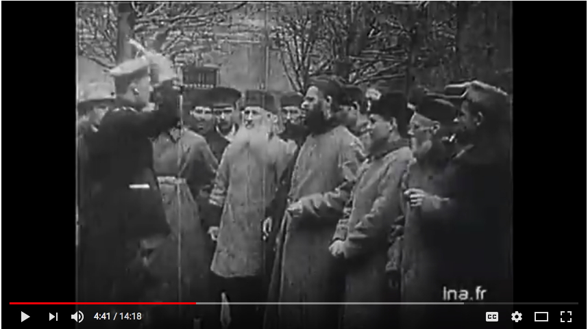 Screenshot Youtube. ina.fr. Reportage sur la Révolution russe. 2016-09-10